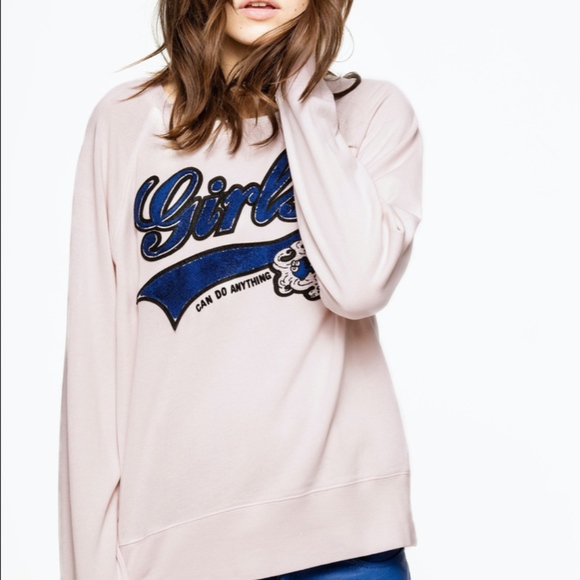 Zadig et Voltaire Girls Can Do Anything Sweatshirt - Picture 1 of 4